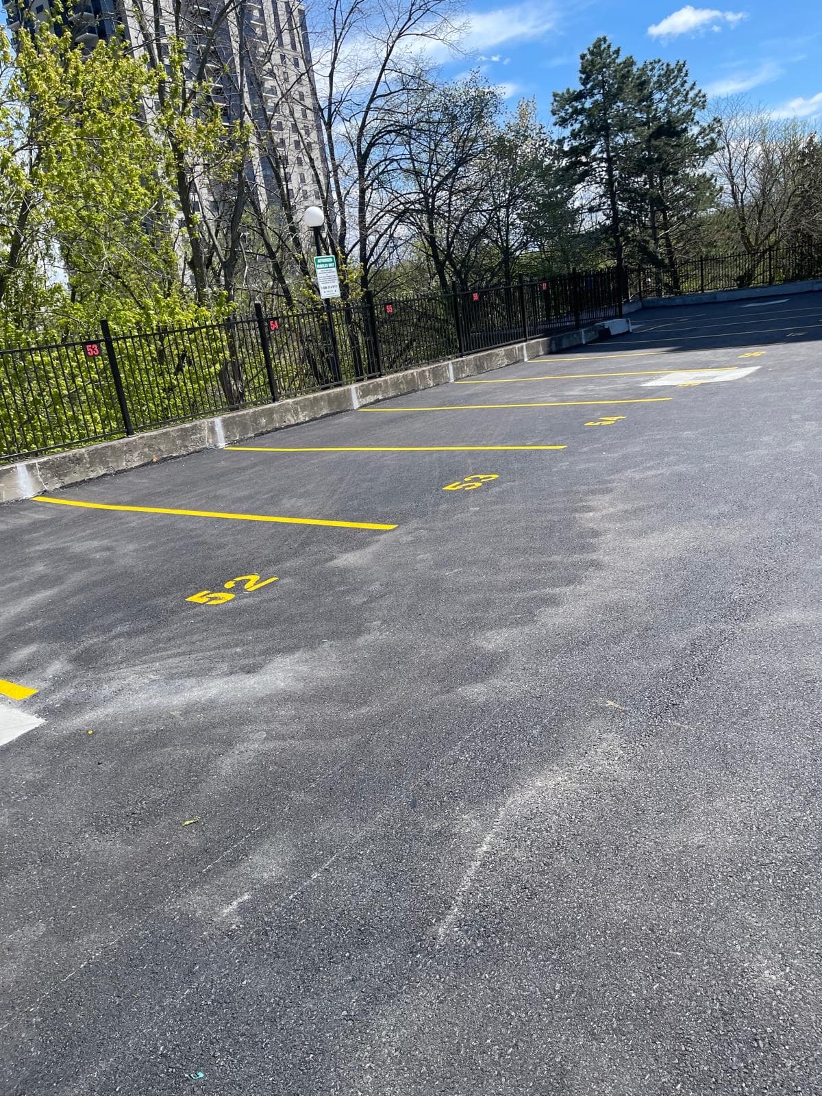 Top Roof Parking Lines with Numbers
