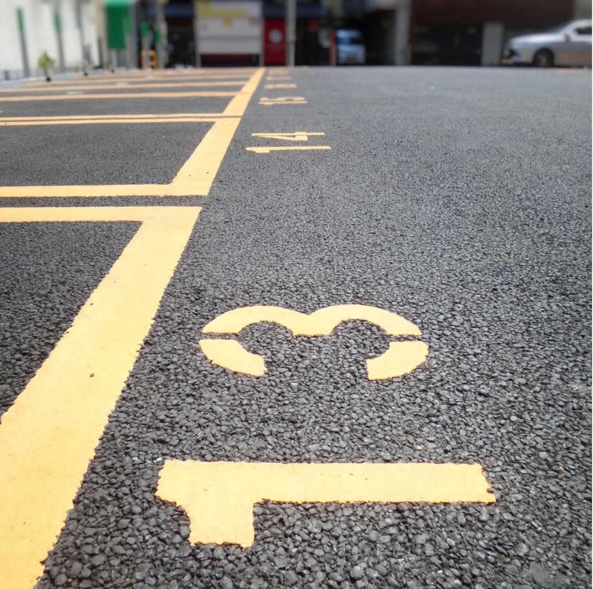 Gas Station Parking Lines with Numbers